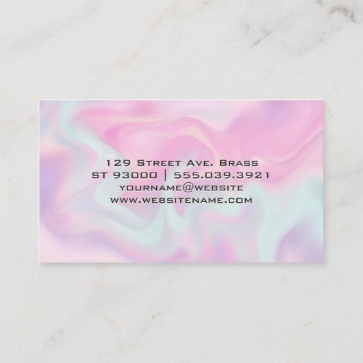 Carte De Visite Pastel Liquid Arrière - plan (Dos)