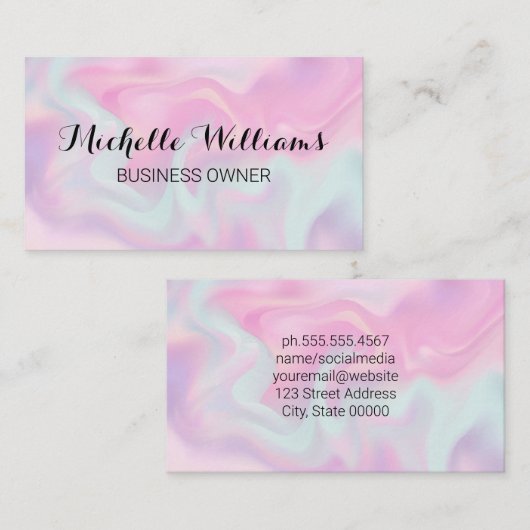 Carte De Visite Pastel Liquid Arrière - plan (Devant / Derrière)