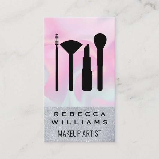 Carte De Visite Pastel Liquid Arrière - plan | Jeu de maquillage d (Devant)