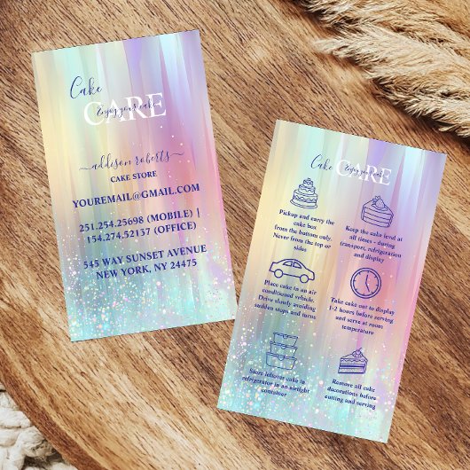 Carte De Visite Pastel Luxe Gradient Cake Care
