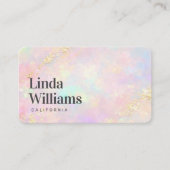 Carte De Visite Pastel Marble with Gold Texture QR Code  (Devant)