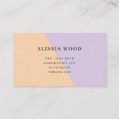 Carte De Visite Pastel Minimal Simple Double Tone Peach & Lilac (Dos)