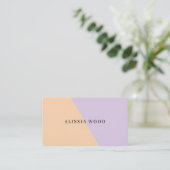 Carte De Visite Pastel Minimal Simple Double Tone Peach & Lilac (Debout devant)
