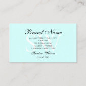 Carte De Visite Pastel moderne blanc et clair Turquoise avec initi (Dos)