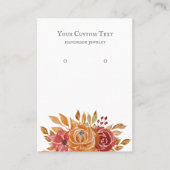 Carte De Visite Pastel Orange Autumn Flower Bijoux à oreille (Devant)