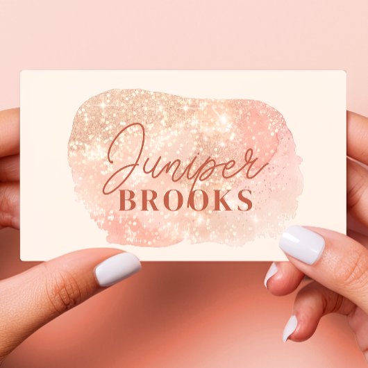 Carte De Visite Pastel Peach Social Media QR Code Parties scintill