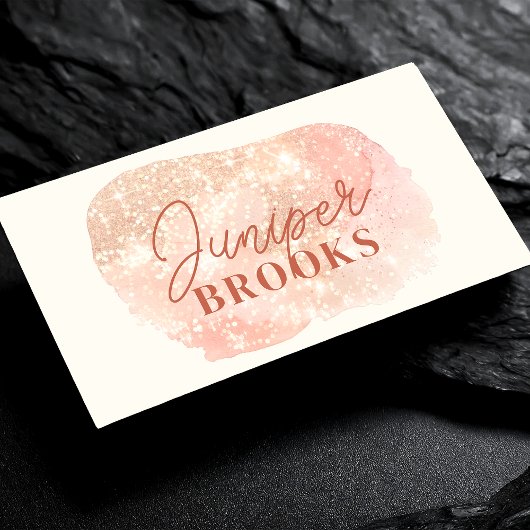 Carte De Visite Pastel Peach Social Media QR Code Parties scintill