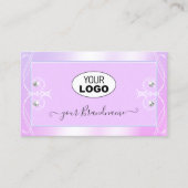 Carte De Visite Pastel Pink Blue Sparkles Diamonds Ajouter logo Or (Devant)
