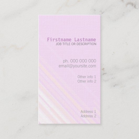 Carte de visite Pastel Pink Stripes (Devant)