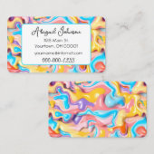 Carte De Visite Pastel Plastic Fluid Abstrait (Devant / Derrière)