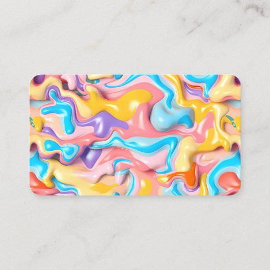 Carte De Visite Pastel Plastic Fluid Abstrait (Dos)