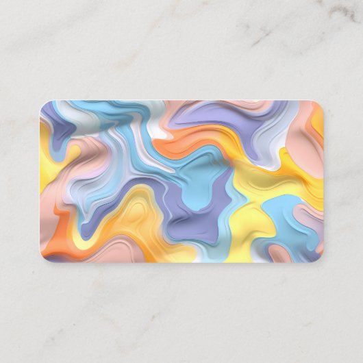 Carte De Visite Pastel Plastic Fluid Abstrait (Dos)