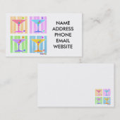 CARTE DE VISITE PASTEL POP ART MARTINIS (Devant / Derrière)