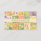 Carte De Visite Pastel Pretty Girly Green Purple Quilt Patchwork  (Devant)