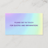 Carte De Visite Pastel Prismatic Rainbow Ombre (Dos)