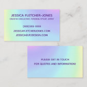 Carte De Visite Pastel Prismatic Rainbow Ombre (Devant / Derrière)