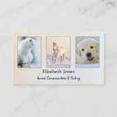 Carte De Visite Pastel Professional Animal Healer Photo (Devant)