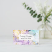Carte De Visite *~* Pastel Rainbow Abstrait Spa QR Parties scintil (Debout devant)