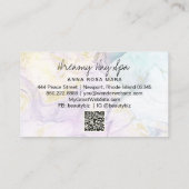 Carte De Visite *~* Pastel Rainbow Abstrait Spa QR Parties scintil (Dos)