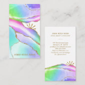 Carte De Visite *~* Pastel Rainbow Agate Gold Veines Parties scint (Devant / Derrière)