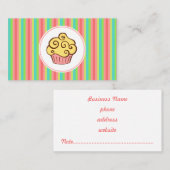 Carte de visite Pastel Rainbow Cupcake (Devant / Derrière)