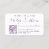 Carte De Visite Pastel Rainbow Diamond Heart Ajouter QR Code Cute (Dos)