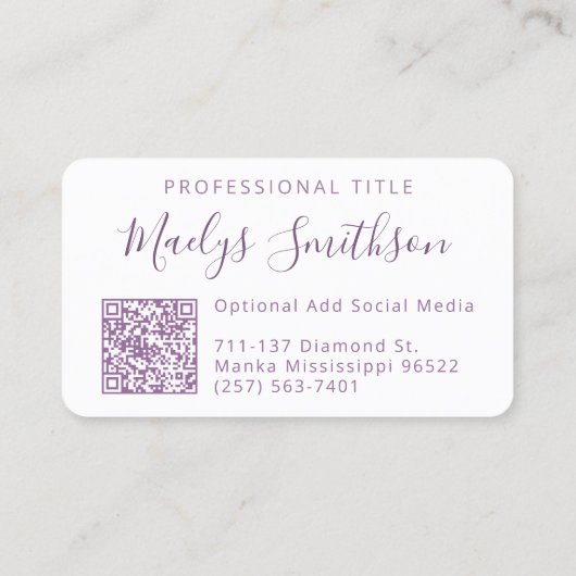 Carte De Visite Pastel Rainbow Diamond Heart Ajouter QR Code Cute (Dos)