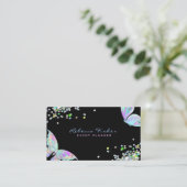 Carte De Visite Pastel Rainbow Holographic Iridescente Butterfly (Debout devant)