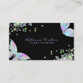 Carte De Visite Pastel Rainbow Holographic Iridescente Butterfly (Devant)