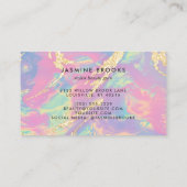 Carte De Visite Pastel Rainbow Opal Et Parties scintillant Or (Dos)
