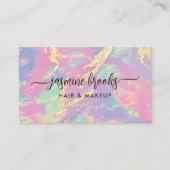 Carte De Visite Pastel Rainbow Opal Et Parties scintillant Or (Devant)