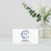 Carte De Visite Pastel Rainbow Paint Swash Chic Logo Rendez-vous (Debout devant)