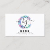 Carte De Visite Pastel Rainbow Paint Swash Chic Logo Rendez-vous (Devant)