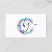 Carte De Visite Pastel Rainbow Paint Swash Logo Custom Hair Nails (Devant)