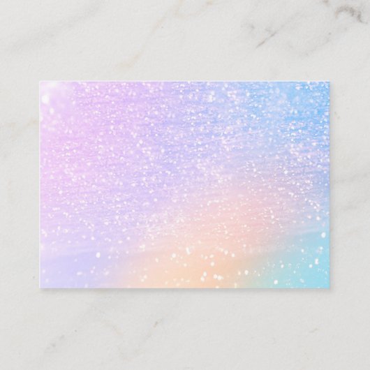 Carte De Visite Pastel Rainbow Parties scintillant Iridescente Mer (Dos)