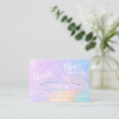 Carte De Visite Pastel Rainbow Parties scintillant Iridescente Mer (Debout devant)