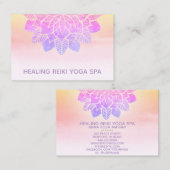 Carte De Visite *~* Pastel Rainbow Reiki Mandala Yoga (Devant / Derrière)