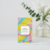 Carte De Visite Pastel Rainbow Spiral Candy Photo (Debout devant)