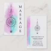 Carte De Visite *~* Pastel Rainbow Stars Massage de géométrie sacr (Devant / Derrière)