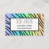 Carte De Visite Pastel Rainbow Tiger Impression personnalisable (Devant)