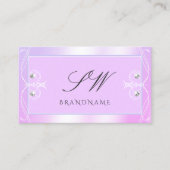 Carte De Visite Pastel Rose Bleu Étincelle Diamants Monogramme Orn (Devant)