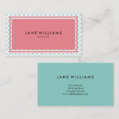 Carte De Visite Pastel rose et bleu (Devant / Derrière)