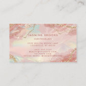 Carte De Visite Pastel rose et Parties scintillant d'or spirale él (Dos)