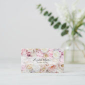 Carte De Visite Pastel Rose Floral Designer (Debout devant)