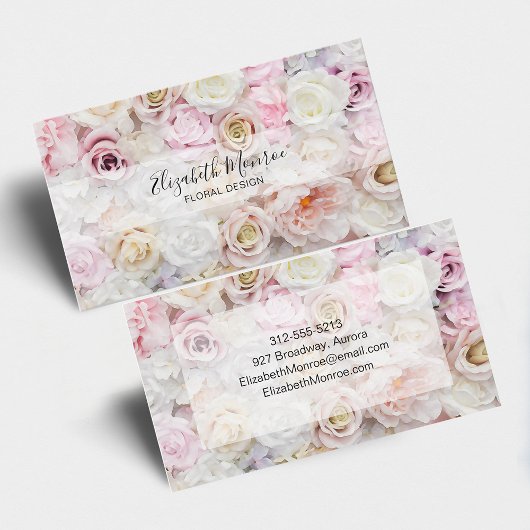Carte De Visite Pastel Rose Floral Designer