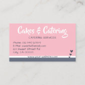 Carte De Visite Pastel rose Grey Cupcake Modèle photo de gâteau (Dos)