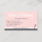 Carte De Visite Pastel rose Grey Cupcake Modèle photo de gâteau (Dos)