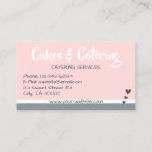 Carte De Visite Pastel rose Grey Cupcake Modèle photo de gâteau (Dos)