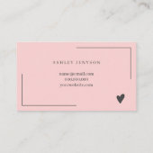 Carte De Visite Pastel rose gris script commander merci (Dos)