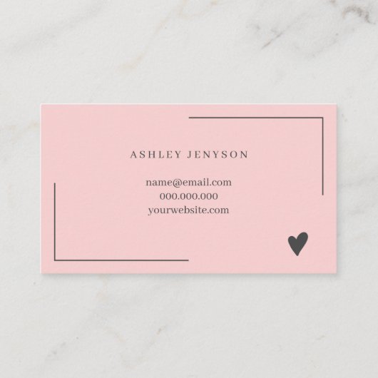 Carte De Visite Pastel rose gris script commander merci (Dos)